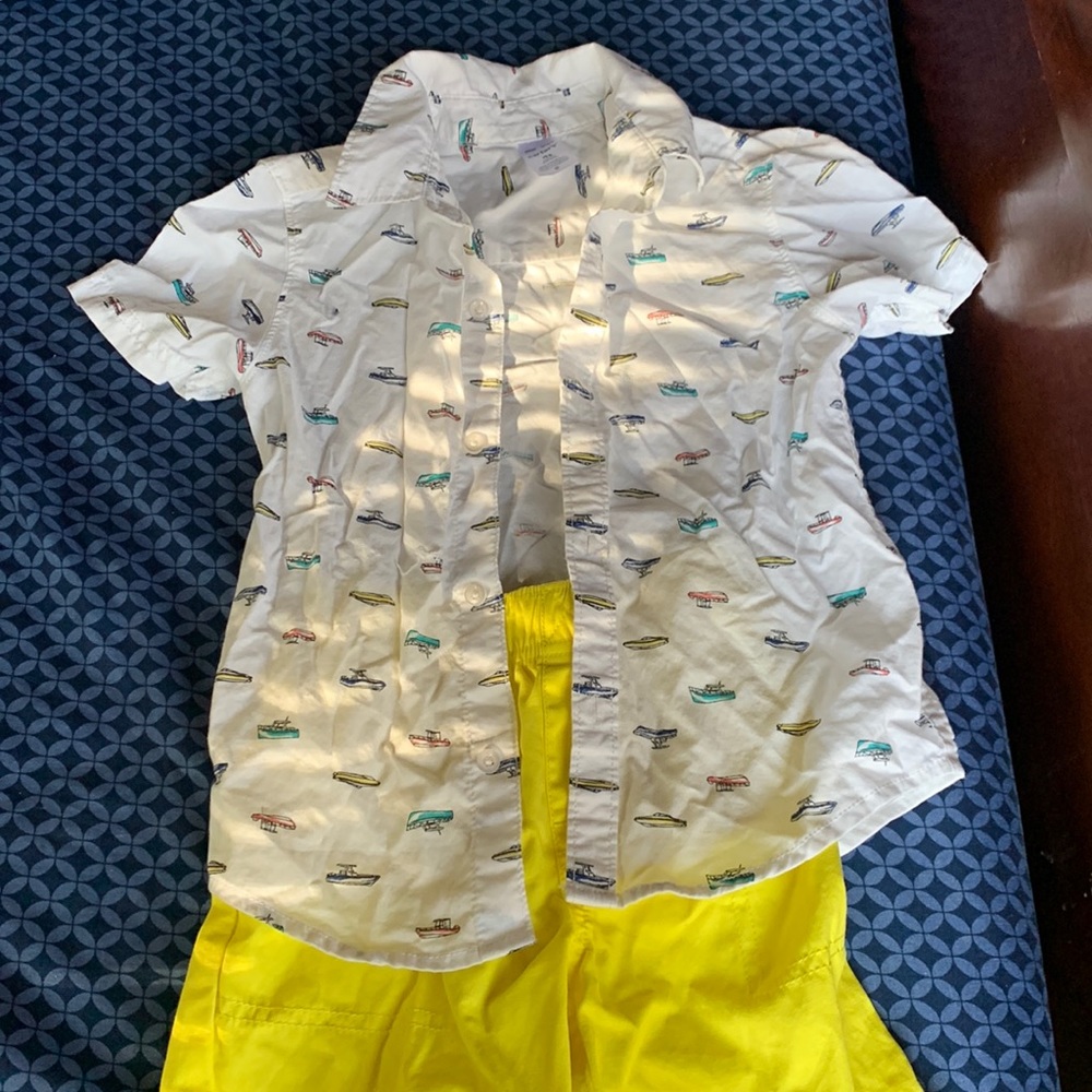 Dress shirt and shorts